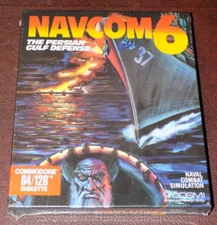 NAVCOM 6 Naval Simulation Commodore 64 / 128 Diskette Game 1988 Cosmi NOS Sealed