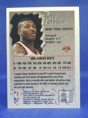 1996-97 Topps Finest Larry Johnson #231 - Bild 4 von 4