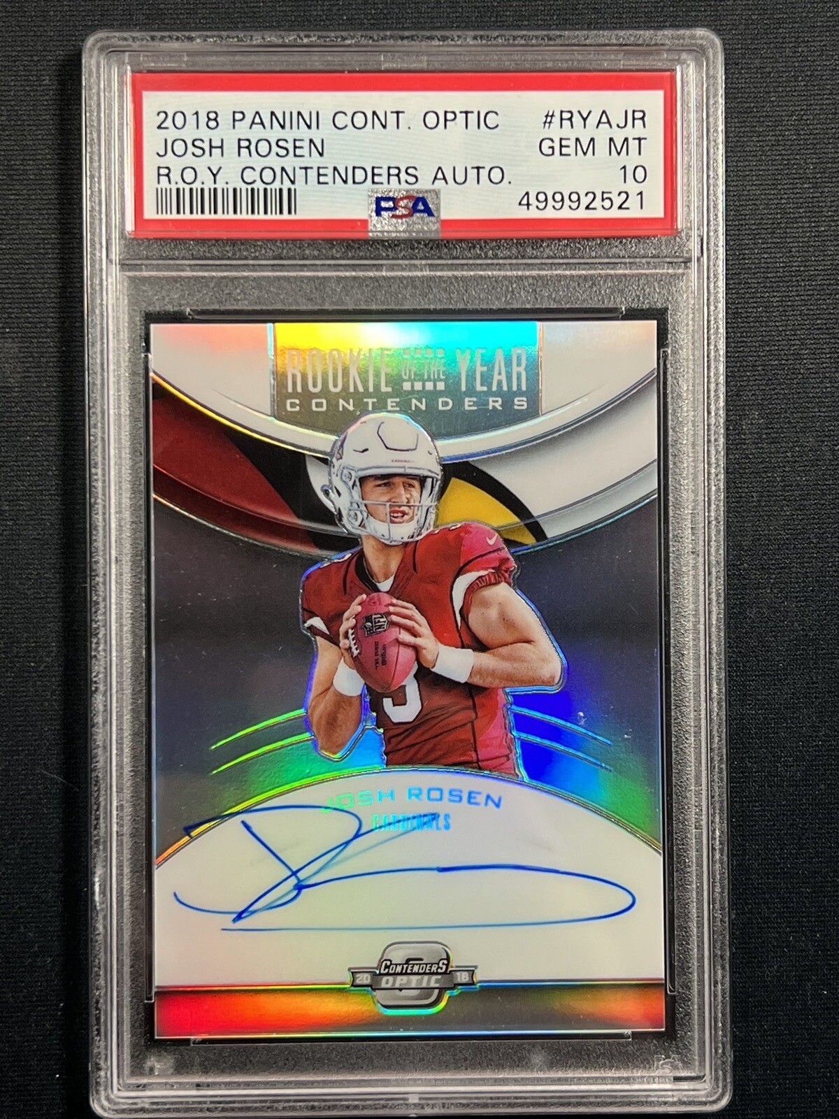 Josh Rosen Panini Contenders Optic Rookie of the Year Contenders Autographs #RYAJR Base