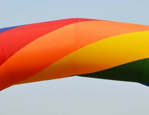 32,8*16,4ft Aufblasbarer Regenbogen Werbung Bogen Oxford Wasserdicht Bogen mit Gebläse - Bild 6 von 9