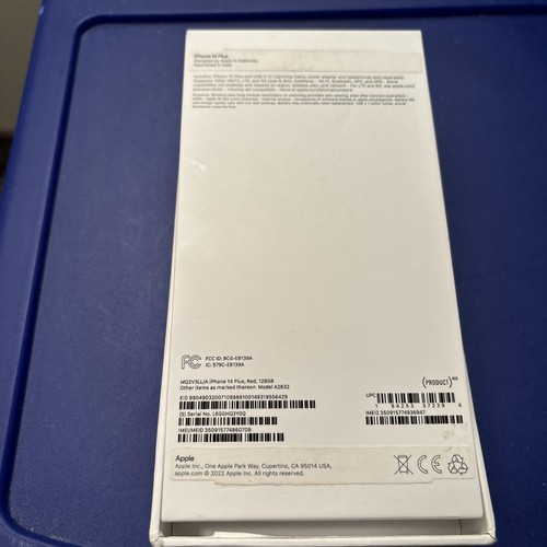 NEW!!! Original Box for Apple iPhone 14 Plus with Sticker & Manual - Picture 2 of 3