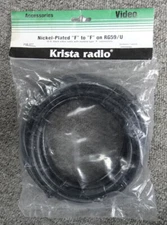 RG59 /U Coaxial Video Cable with "F" Connectors, 15ft, New Old Stock, TW0 PACK