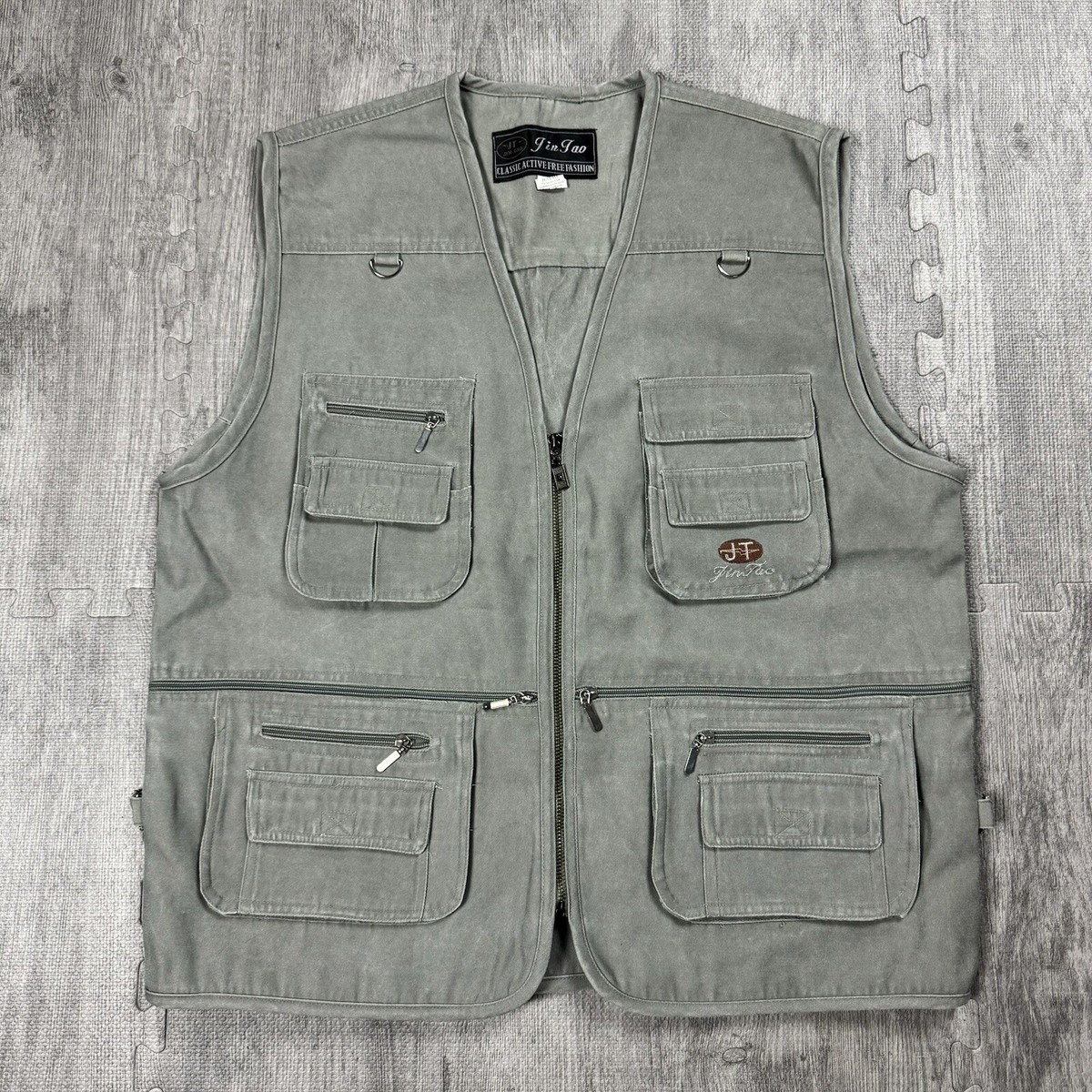 トップス MACHU PICHU SHOP V/N VEST Vintage Motorcycle Vest Mens L Blue Denim Biker Pins Patches