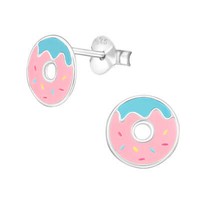 1 Paar Ohrstecker Mit Pinkem Donut Ohrringe Aus 925 Sterling Silber