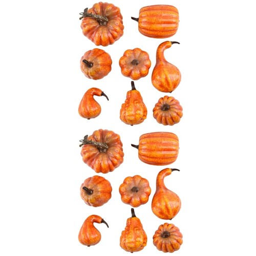 Fangoo 18pcs Faux Citrouille Décoratif Orange Blanc Mousse De