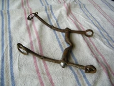 Vintage Wall Hanger  Western Horse saddle tack primative Steel mouth bit