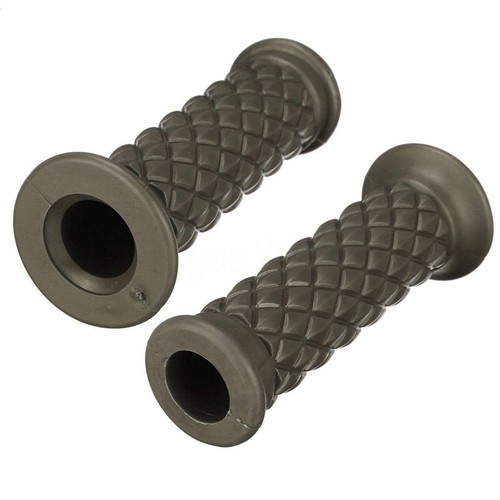 Motorcycle Rubber Hand Grips 1" 7/8" Handlebar Grip Vintage Diamond Pattern - Picture 15 of 18