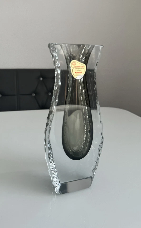JOSKA Glas Vase Kristall Vintage Blockvase Bodenmais 21cm hoch Mundgeblasen ! - Bild 3 von 4