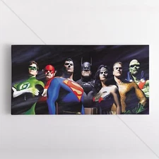 Alex Ross The Original Seven Poster Canvas Justice League Comic Art Print #1