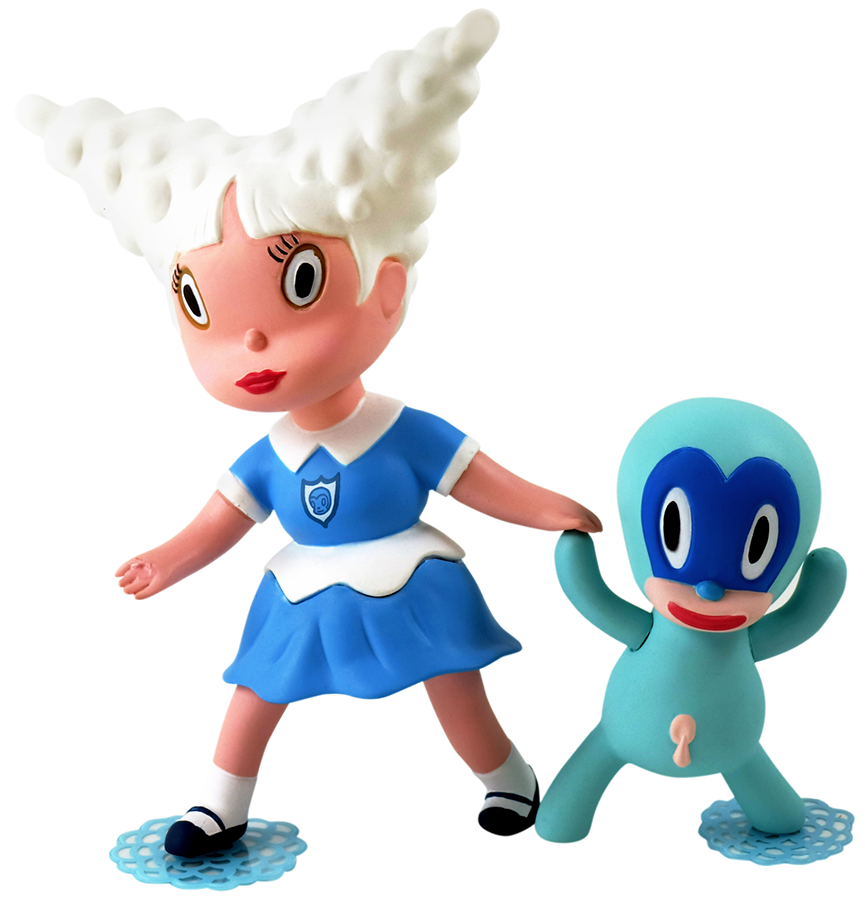 THE WILD GIRLS AND CHOU NAOMI BLUE EDITION GARY BASEMAN VINYL ART