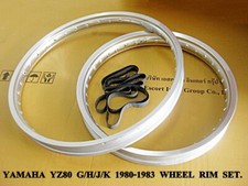 Fit YAMAHA YZ80 G/H/J/K 1980-1983 F&R ALLOY WHEEL RIM SET SILVER+RUBBER [mi3419]