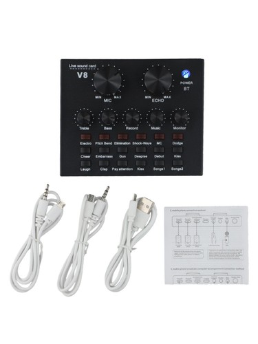 Sleek Black Design V8 Sound Card Set Perfect for Broadcast Applications - Zdjęcie 12 z 17