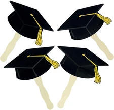 Fun Express - Black Grad Cap Fan (dz) for Graduation - Party Supplies -... 