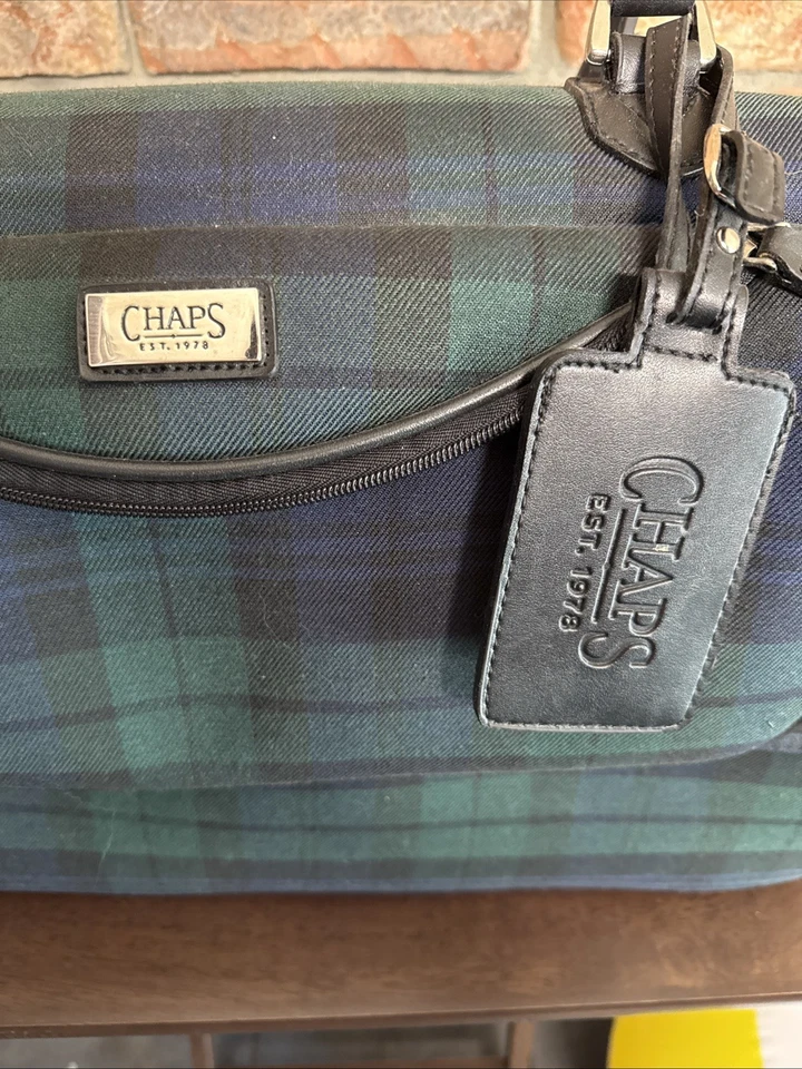 Maleta de mano enrollable a cuadros equipaje vintage Chaps Ralph Lauren Foto 2 de 4