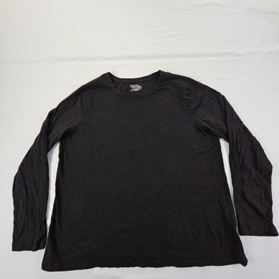Time & Tru Black Long Sleeve Cotton Blend T-Shirt Women's XL