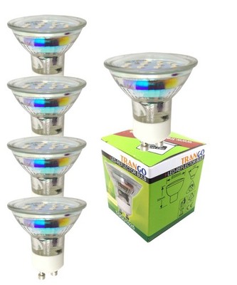 Trango 5er Pack in 3 Stufen dimmbare LED GU10 Leuchtmittel warm-weiß 5GU105SD 