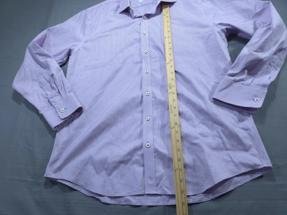 Camisa Twillory Para Hombres 17-34/35 Rosa Vestido Sin Hierro Sastre Seguro Algodón Pata de Gallo Foto 4 de 4