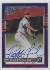 2020 Panini Donruss Optic Purple Prizm /125 Patrick Sandoval #RRS-PS Auto 00d2