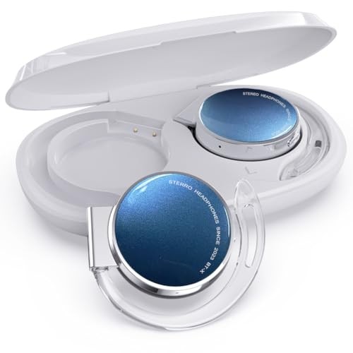 Wireless Open-Ear Bluetooth 5.3 Headphones in White Silver Blue