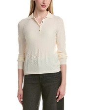 Bruno Magli Modern Cable Wool  Cashmere-Blend Polo Sweater Women's