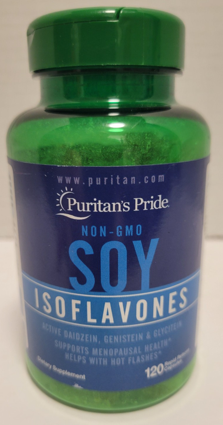 Puritan's Pride Soy Isoflavones Non-GMO 120 Capsules New Fre