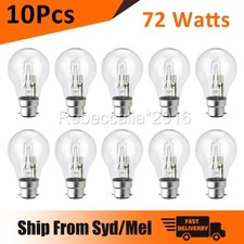 10 x 72W = 100W Clear GLS Halogen Light Globes / Bulbs Bayonet Cap B22 72 watts