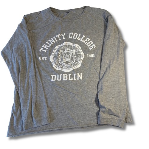 Trinity College Dublin Gray Long Sleeve Graphic Tee Women’s Large Ireland