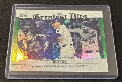 2026 Topps Freddie Freeman 2025 Greatest Hits Green Foil #d 37/99 No. GH-7 LAD