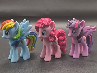 My Little Pony G4 Cake Toppers Rainbow Dash, Twilight Sparkle & Pinkie Pie. 