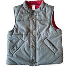 Janie and Jack Toddler Puffer Vest in Gray Red Size 6 Youth, Preppy, Outdoor