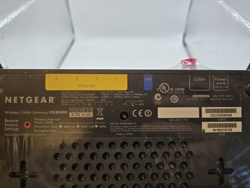 Netgear – CG3000D – DOCSIS® 3.0 Wireless-No Cable Modem Router Gateway OnlyNo PS - Picture 6 of 6