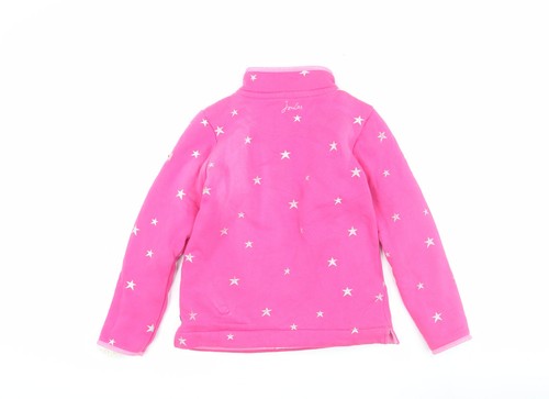 Joules Girls Pink Star Sweatshirt, 146, Full Zip, Lined, Hooded - Picture 2 of 12