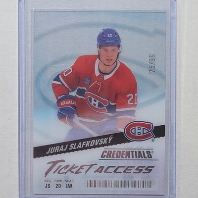 Upper Deck Credentials Acetate Ticket Access Juraj Slafkovský 75/99 Canadiens