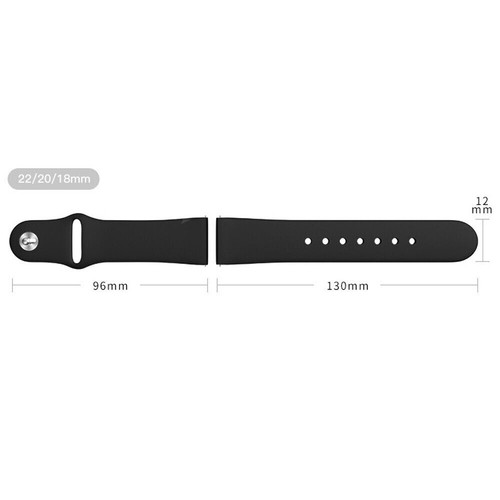 18/20/22mm Sport Silicone Smart Watch Band Universal Replacement Strap Bracelet - Picture 2 of 33