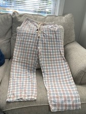 100 Cotton Trousers Size M white orange blue good condition