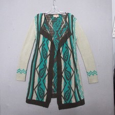 Scully Cardigan Women Medium Western Southwestern Aztec Long Boho Festival Open