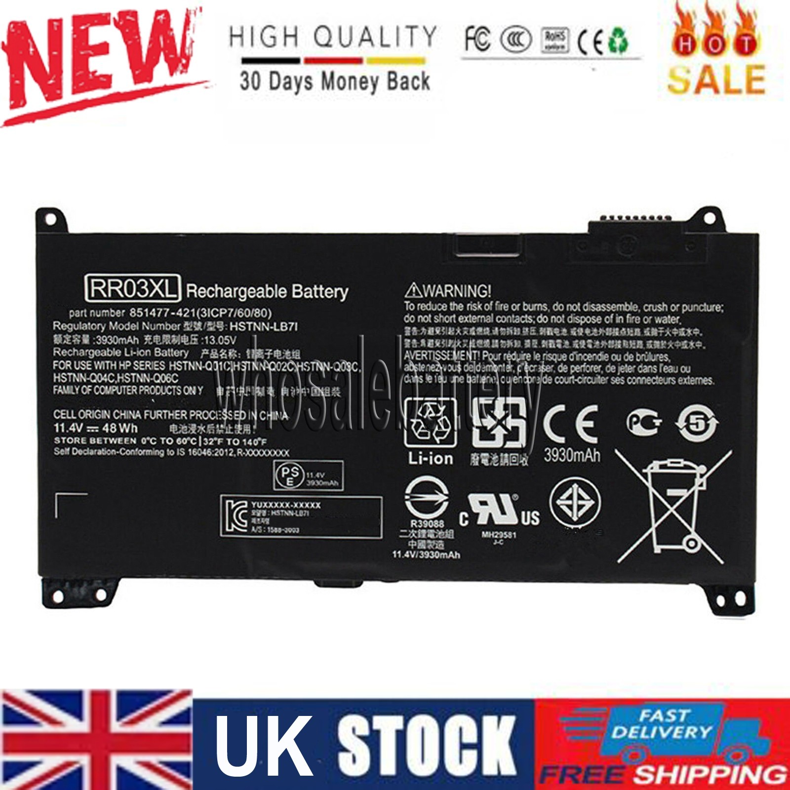 Battery for HP ProBook 430 440 450 455 470 G4 G5 Mobile Thin Client MT20 MT21