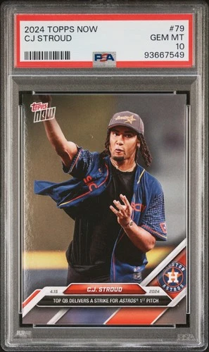 CJ Stroud 2024 Topps NOW #79 Houston Astros 1st Pitch PSA 10