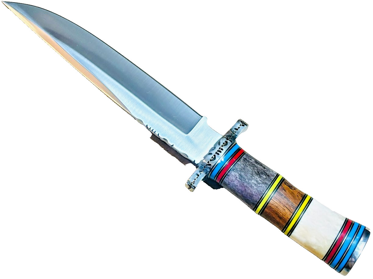 IMPACT CUTLERY Custom Made Fixed Blade 14" Bowie Knife UNUSED Handmade Knives