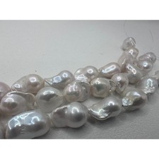 White Big Baroque Freshwater Pearl 3-Strand Bundle for DIY