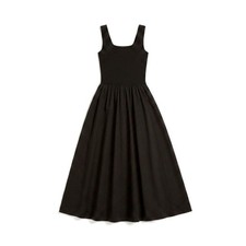 NWT Everlane Womens The Riviera Midi Dress Fit and Flare Black XXS Minimalist