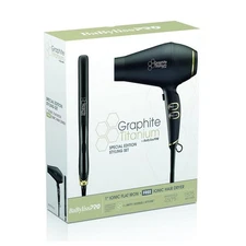 BaBylissPRO Graphite Titanium Dryer & Graphite Titanium Flat Iron 1" Prepack
