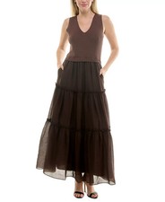 Taylor Women's Dress Sz M Sleeveless Tiered Maxi