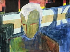 Original Art Acrylic Painting 9x12 on Art Paper. 'Like Tears in Rain'