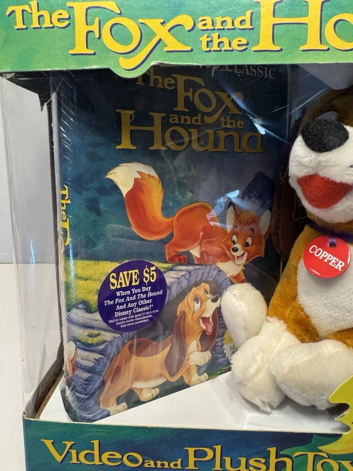 Walt Disney The Fox and The Hound VHS Video  Plush Toy Boxed Set Vintage New - Image 3 of 4