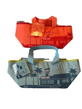 Trader Joe's Mini Insulated Bags Peach & Teal Tote $20.00 Free US Ship
