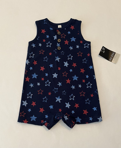 Baby Boy Clothes 12 Months Stars Romper 4th Of July Outfit Cute New - Picture 1 of 2