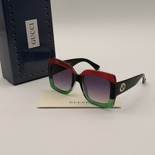 Gucci GG0083S 002 Oversized Square Sunglasses Black Stripe 54mm Ships Today