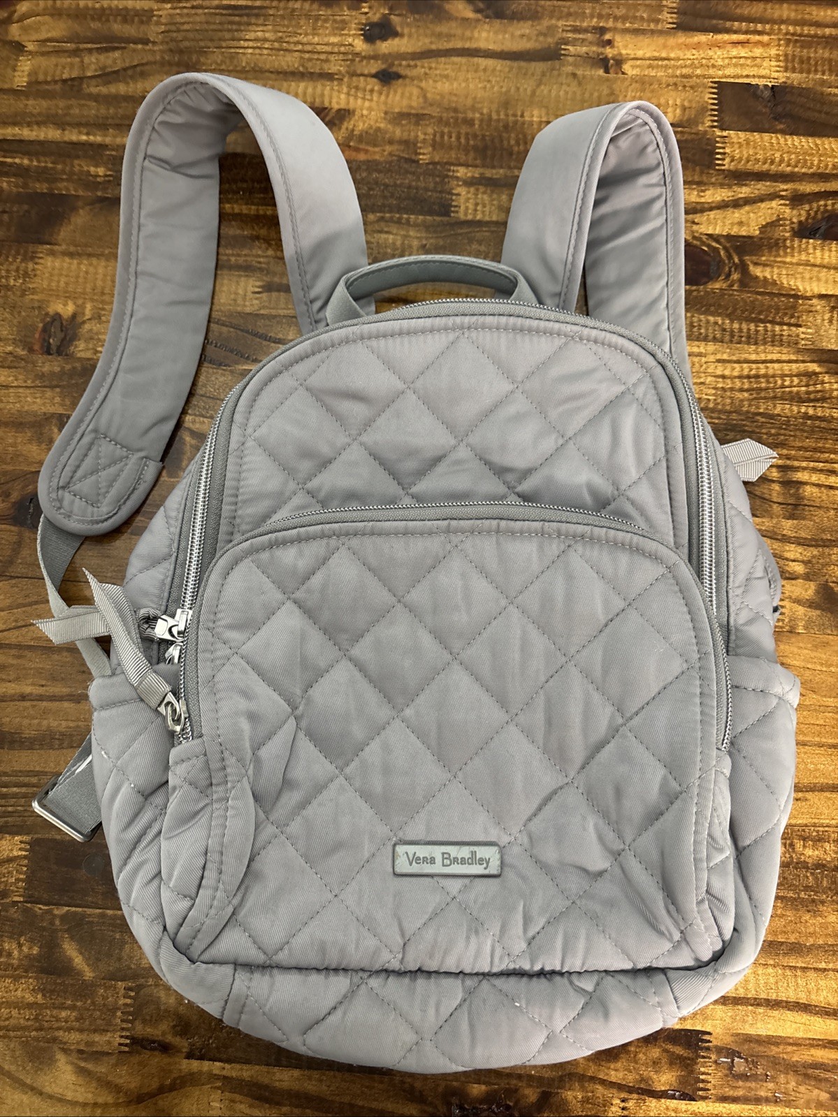 Vera Bradley Small Backpack in Performance Twill Tranquil Gray