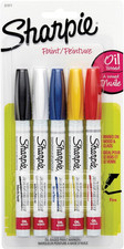Sharpie Oil-Based Paint Markers, Fine Point, Assorted Colors, 5 Count - Great fo